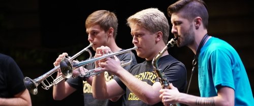 Students perform in an instrumental ensemble