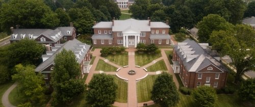 An aerial view of Old Centre from Benefactors' Plaza