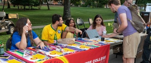 Centre students enjoying the student activities expo