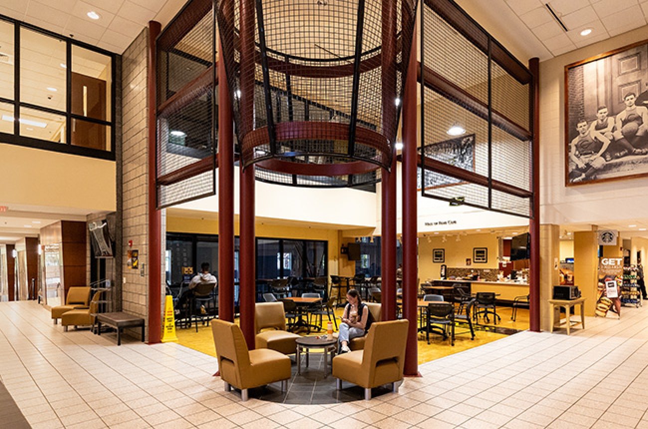 Centre students dining at the Hall of Fame Cafe