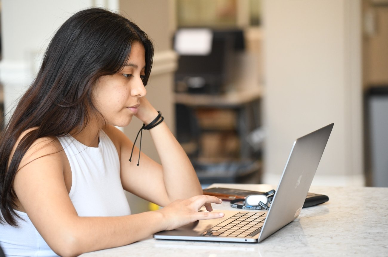 Student in Library