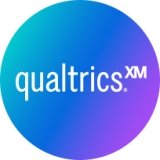 Blue circle with text "Qualtrics XM"