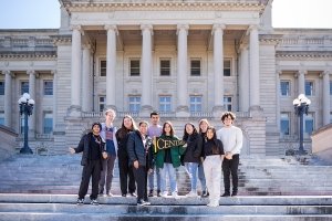 Students visited the Kentucky State Capitol during an alternative spring break trip on Monday, March 20, 2023.