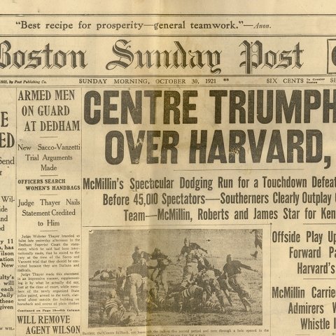 Boston Sunday post headline Centre Triumphs Over Harvard six to zero