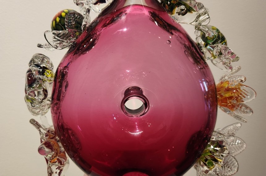 Students in Patrick Martin's hot glass classes donated a piece of art to the GLASS National Art Museum.