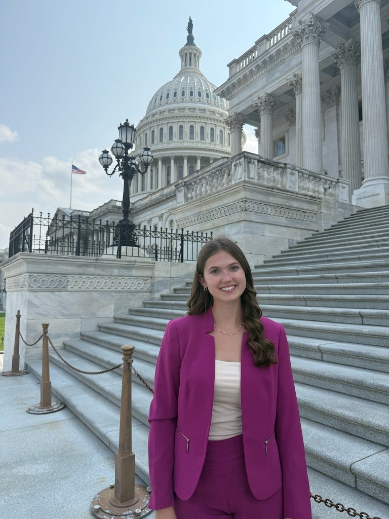 Sophia Koppensteiner in Washington D.C. in front of the Capitol Building.